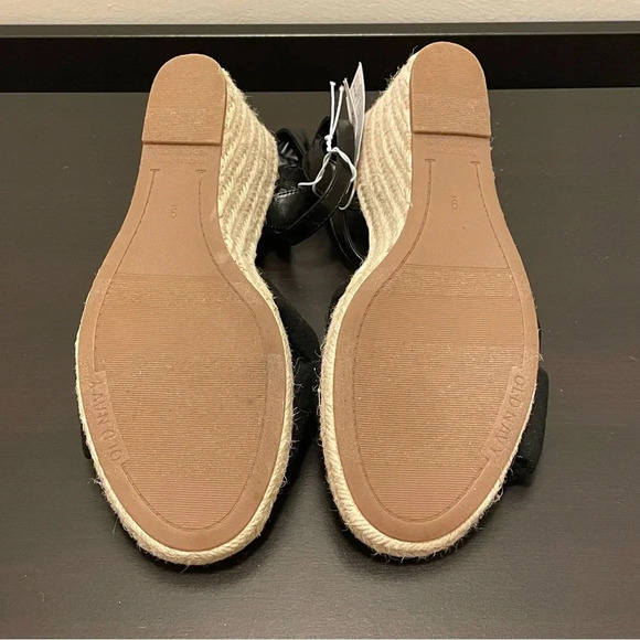 OLD NAVY Knotted Canvas Espadrille Wedge Sandals in Black Jack - Picture 7 of 11